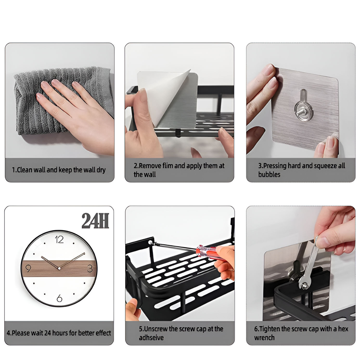 Organizador de Esquina - Estante de Pared Adhesivo