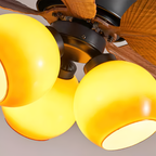 Ventilador de Techo con Hojas de Palma Tropical - Luz Integrada