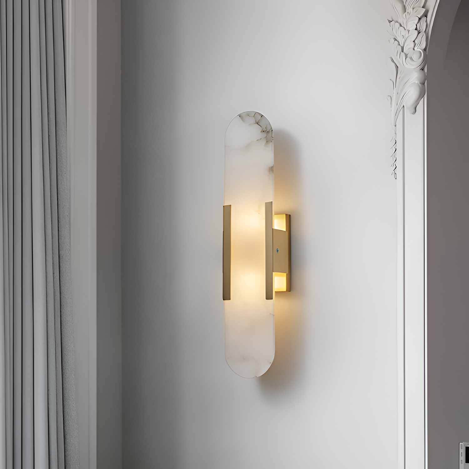 Aplique de Pared Alargado Minimalista - Alabastro