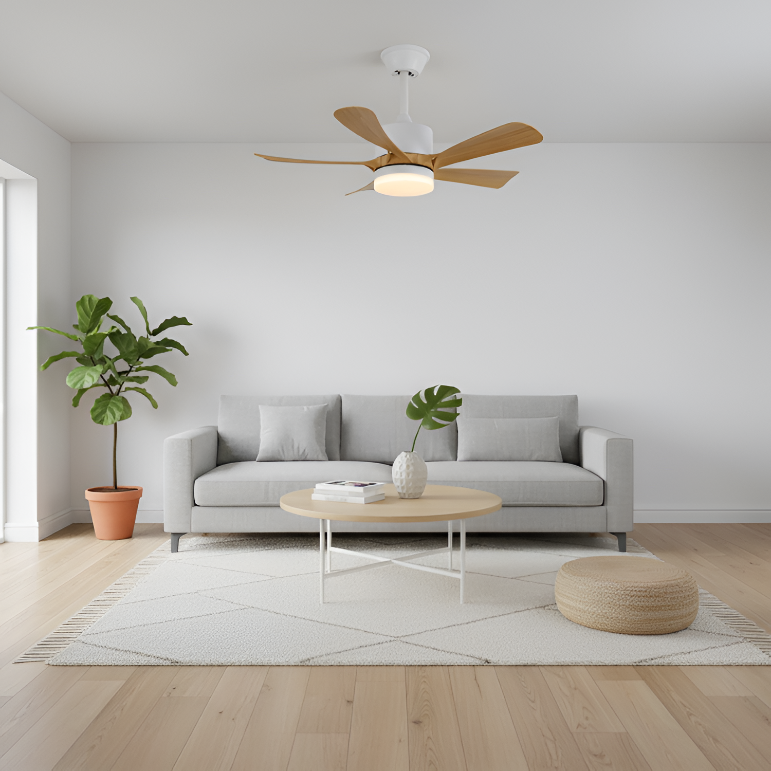 Ventilador de Techo con Aspas Curvas Minimalista - Regulable