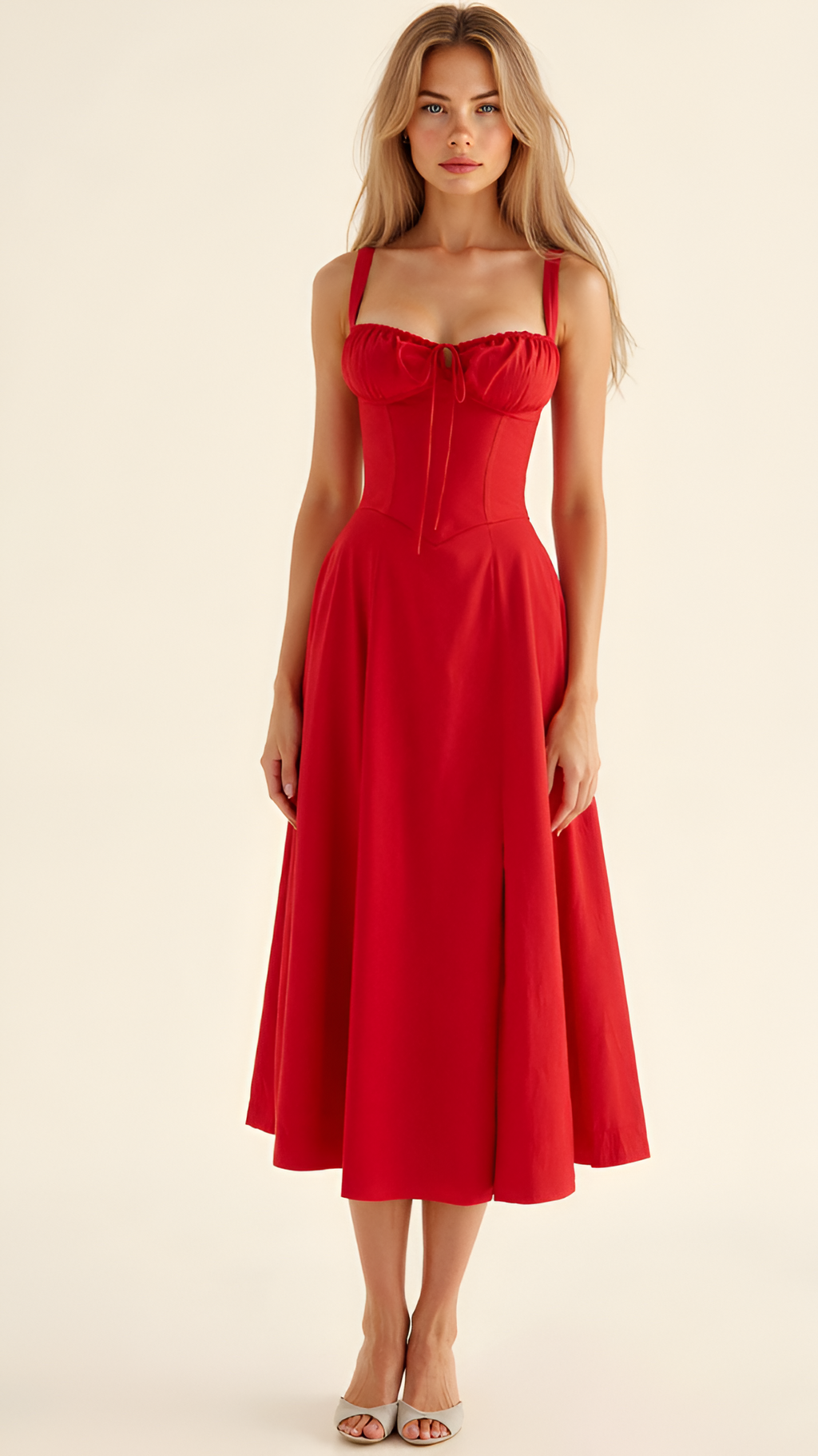 Vestido Midi Corte Línea A Para Mujer - Fiesta De Primavera En El Jardín