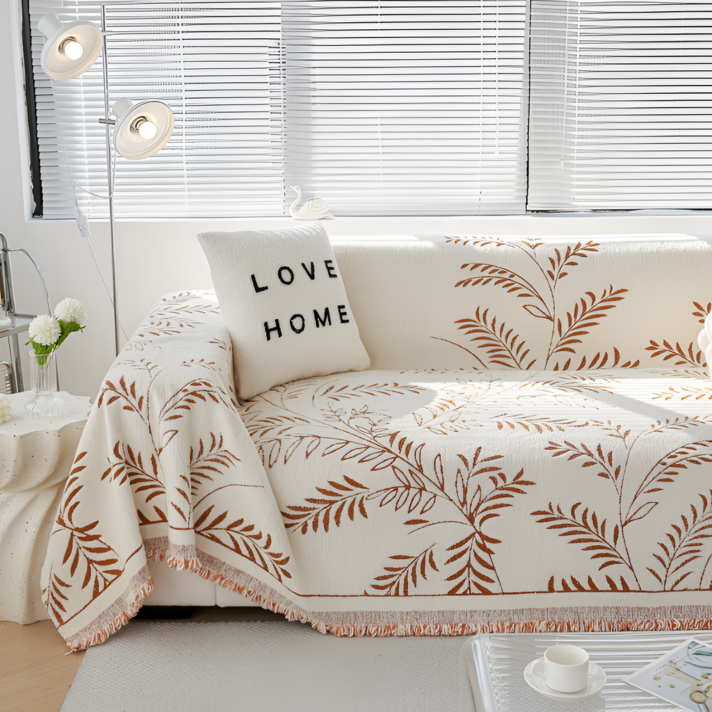 Funda de Sofá con Estampado Botánico - Manta Decorativa
