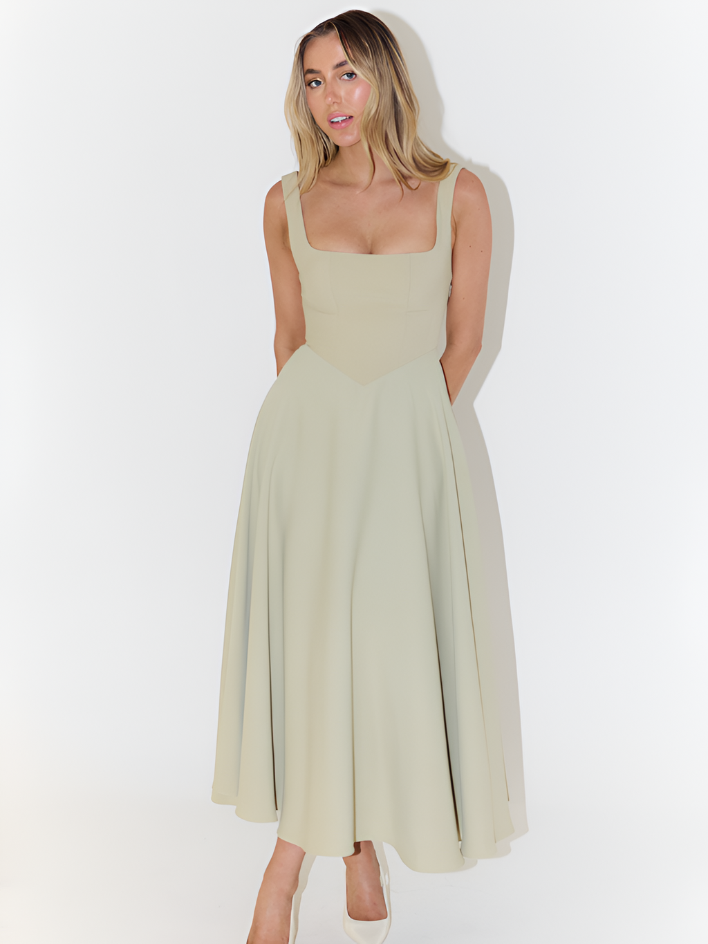 Vestido Línea A Sin Mangas Para Mujer - Cena con Invitados