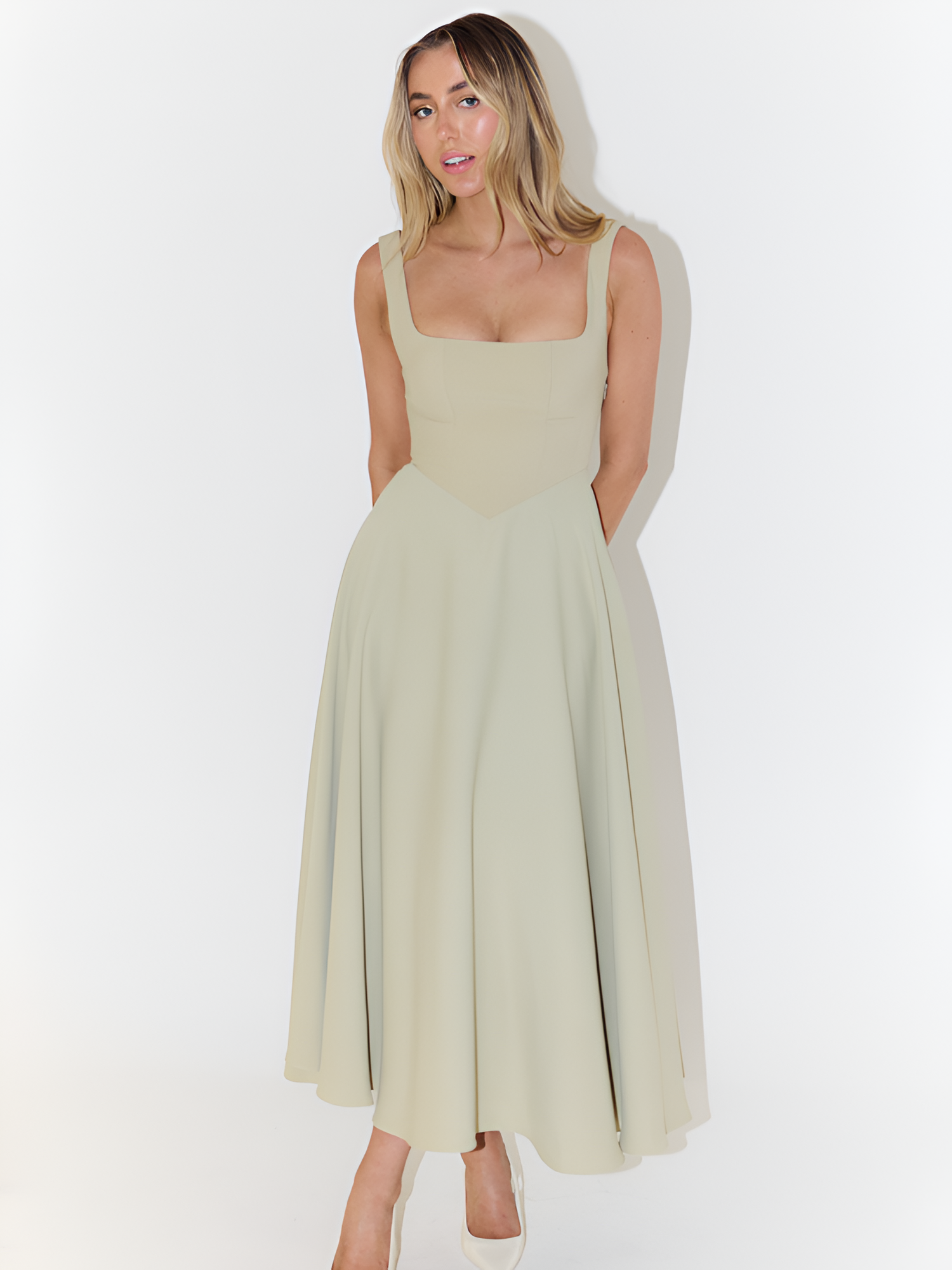 Vestido Línea A Sin Mangas Para Mujer - Cena con Invitados