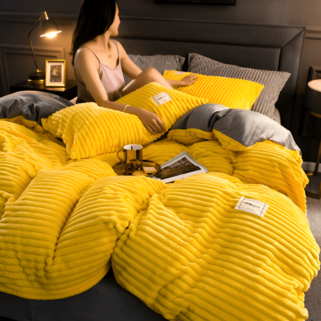 Juego de ropa de cama con textura acanalada - Extragrande