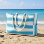 Bolsa de Lona a Rayas para Viaje y Playa - Amplia