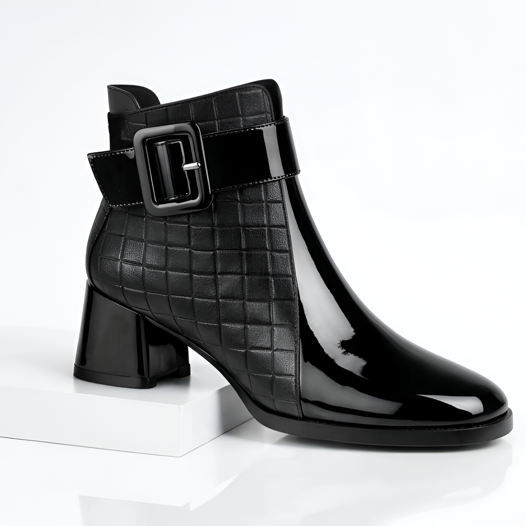 Botines de Tacón en Bloque con Acolchado para Mujer - Fiesta de Cóctel