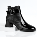Botines de Tacón en Bloque con Acolchado para Mujer - Fiesta de Cóctel