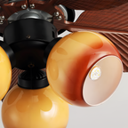 Ventilador de Techo con Hojas de Palma Tropical - Luz Integrada