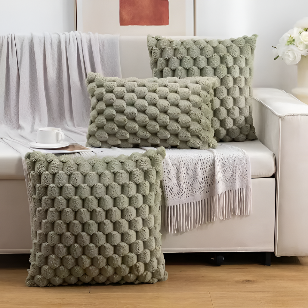 Funda de Cojín con Textura Relieve - Decoración de Hogar