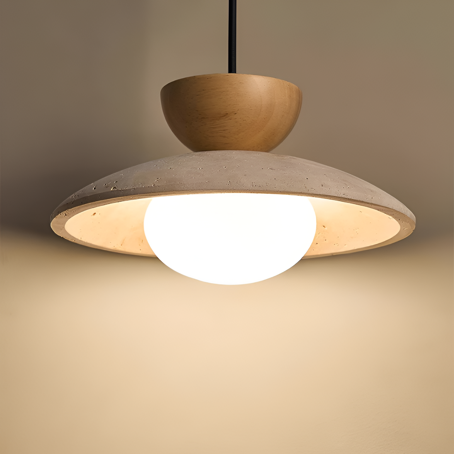 Lámpara Colgante de Travertino Minimalista - Geométrica
