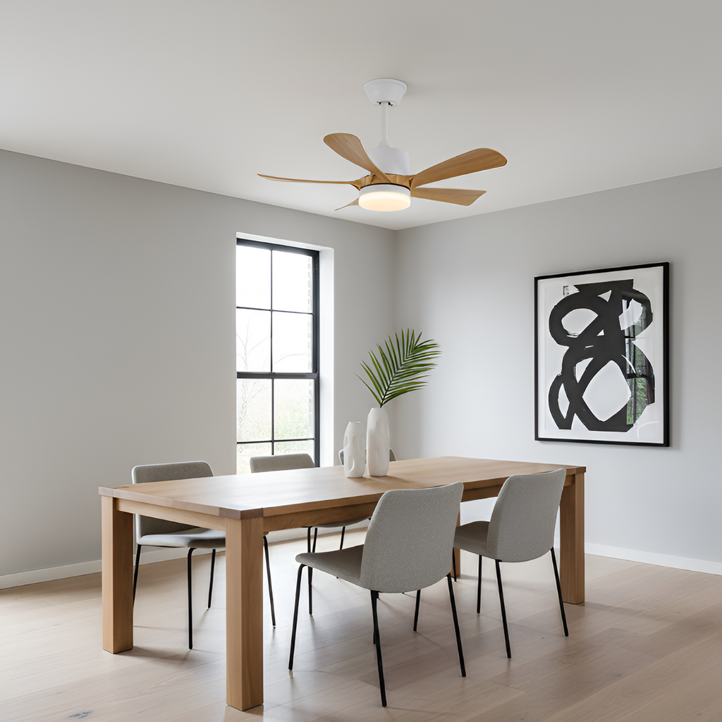 Ventilador de Techo con Aspas Curvas Minimalista - Regulable