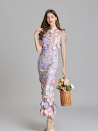 Vestido De Mujer De Manga Corta Bordado - Boda De Verano