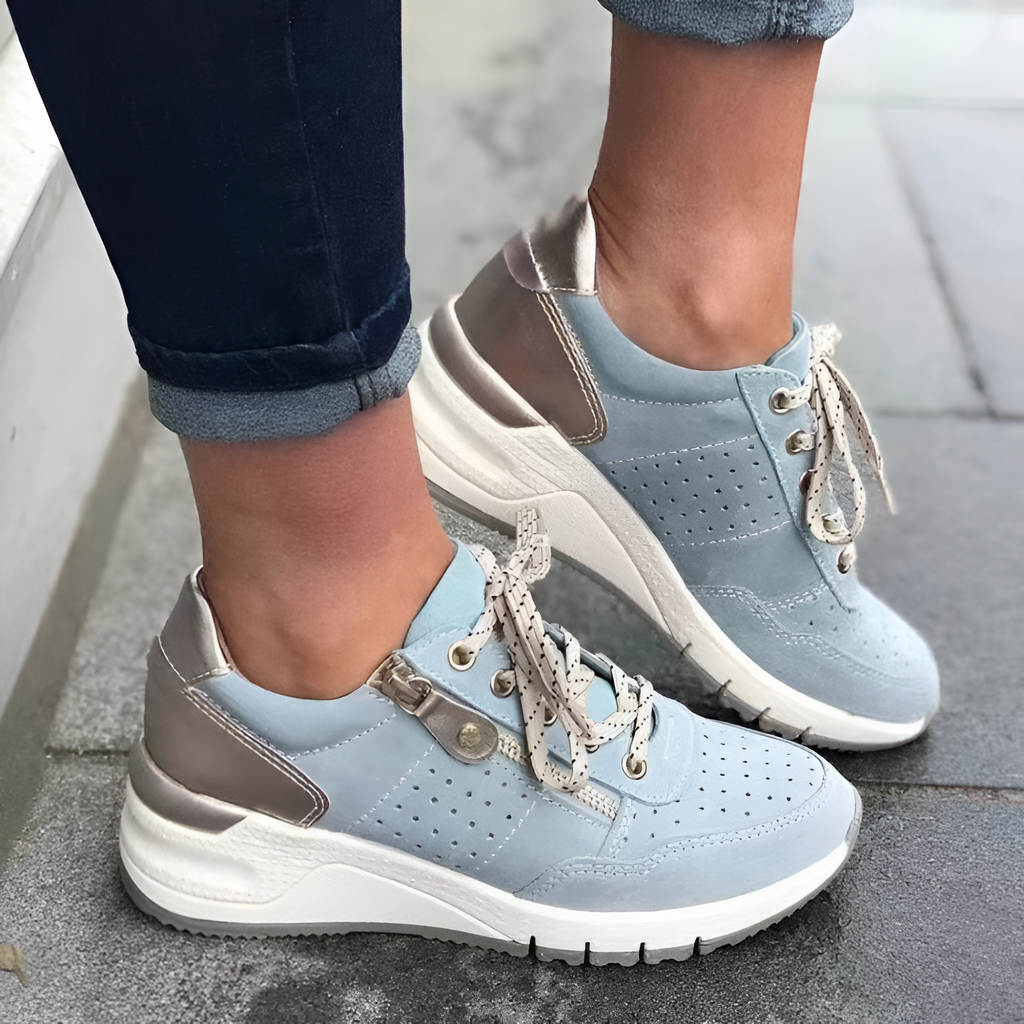 Tenis Para Mujer Con Cremallera Lateral Y Cordones - Brunch De Fin De Semana
