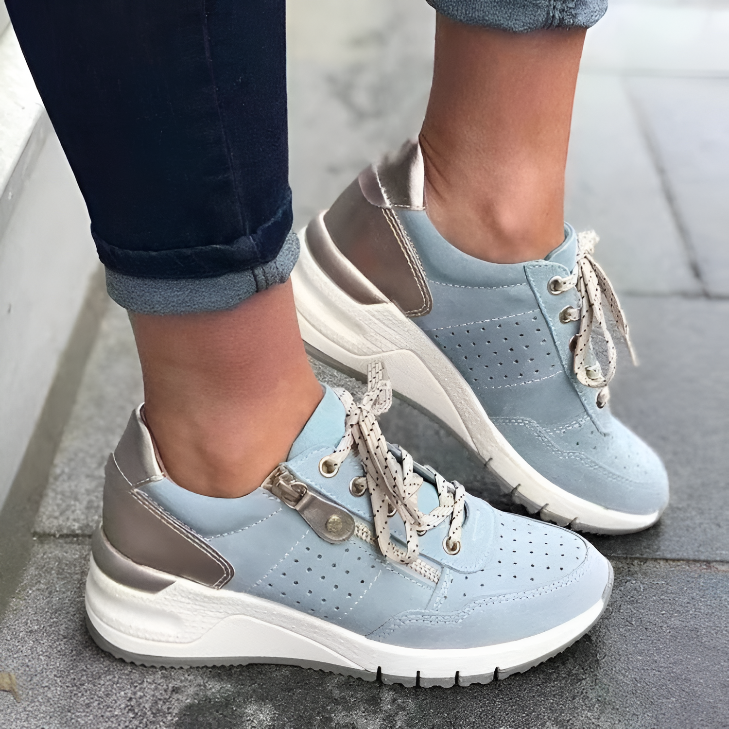 Tenis Para Mujer Con Cremallera Lateral Y Cordones - Brunch De Fin De Semana