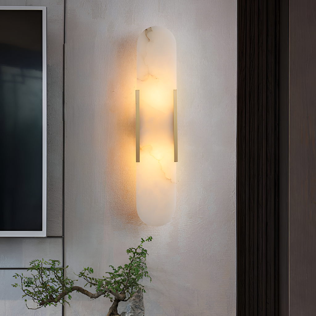 Aplique de Pared Alargado Minimalista - Alabastro