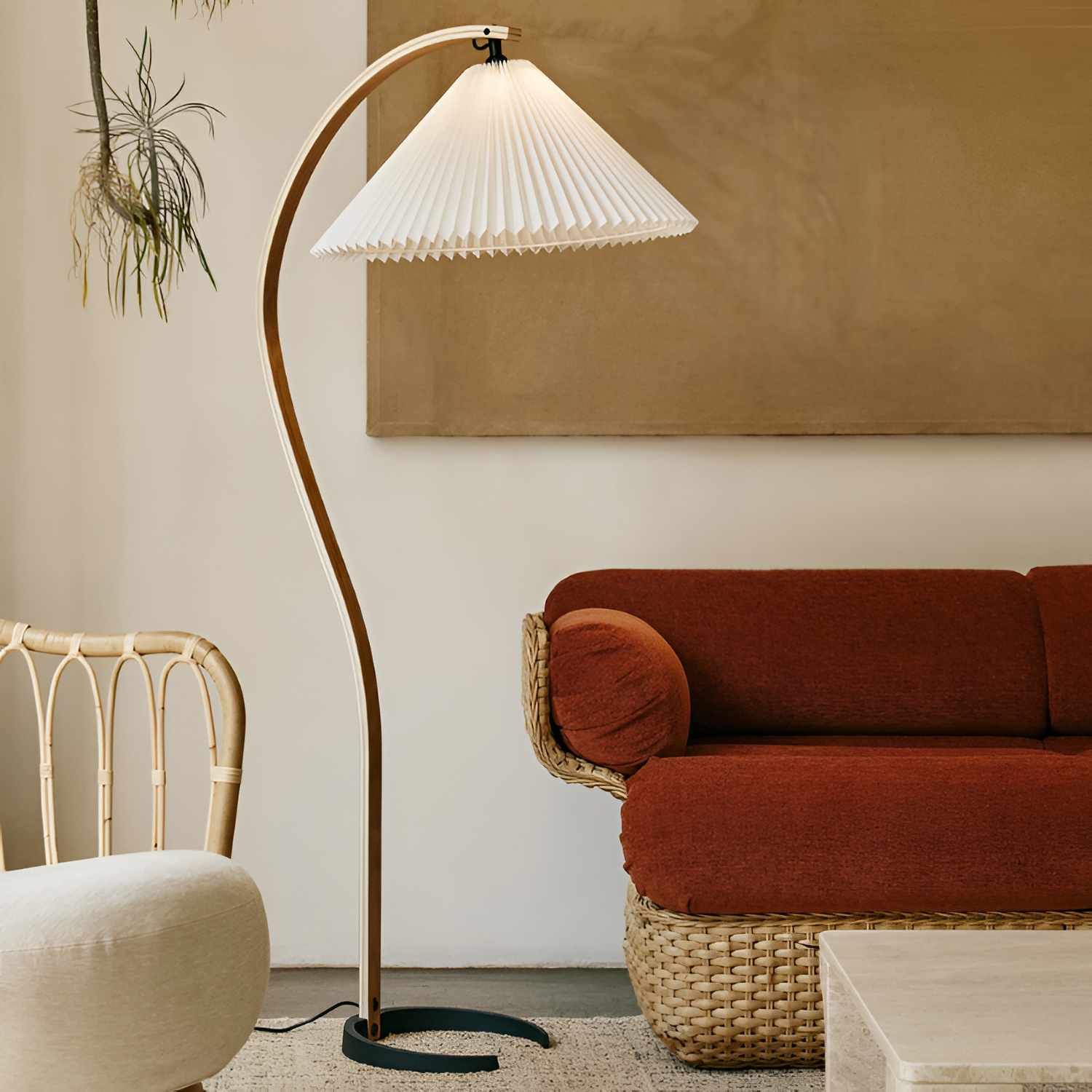 Lámpara de Pie de Arco Minimalista - Plisada