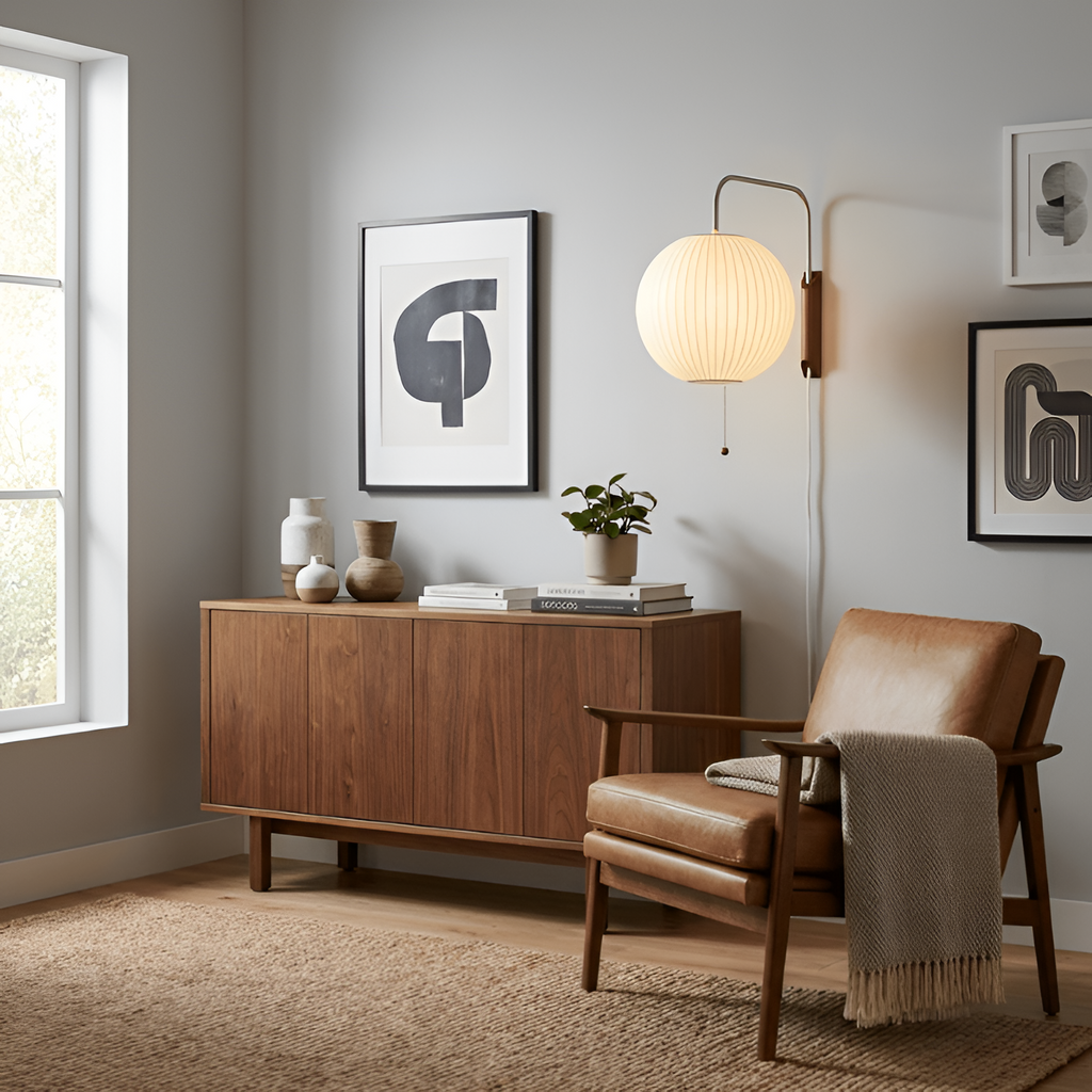 Aplique Pared Minimalista Mid-Century - Brazo Móvil