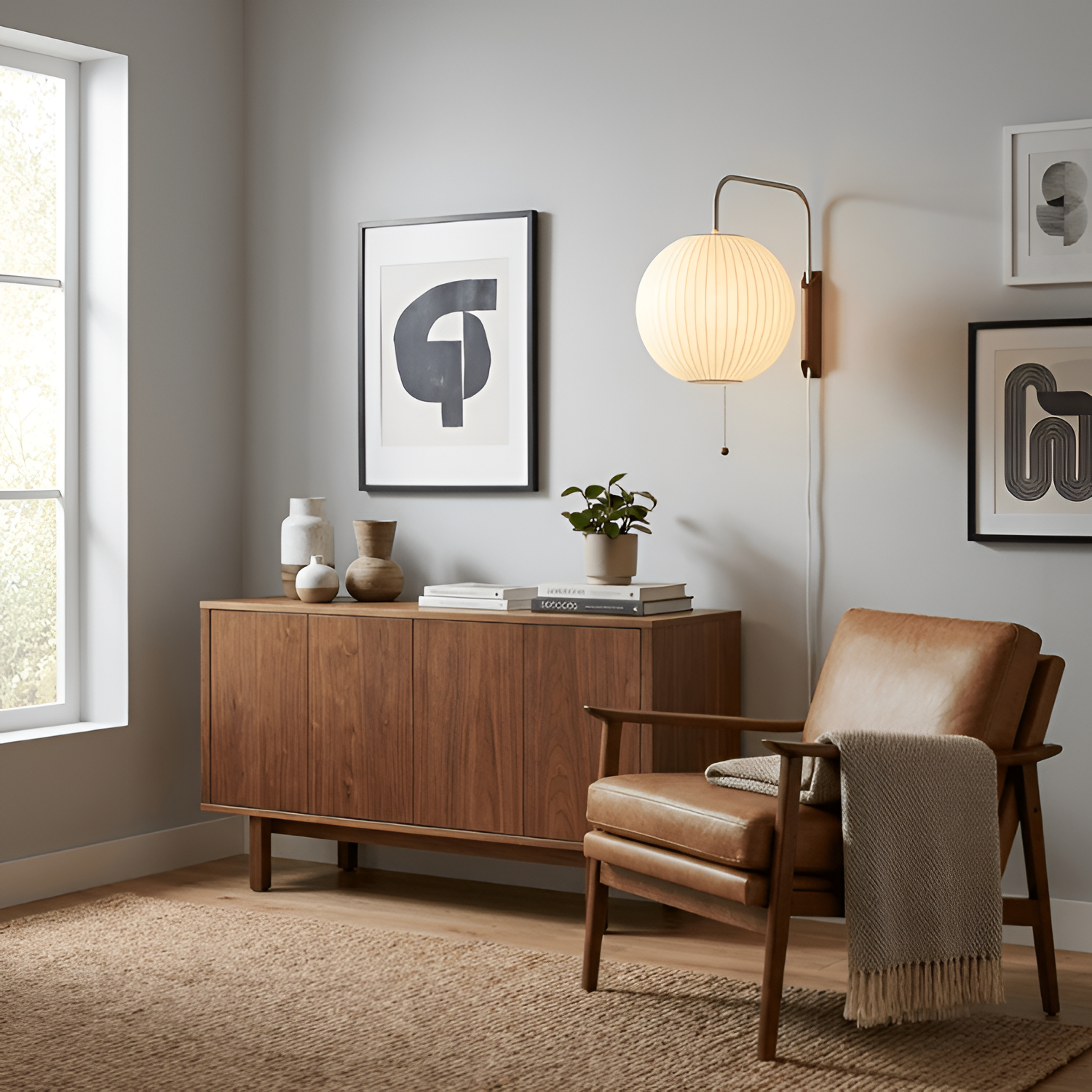Aplique Pared Minimalista Mid-Century - Brazo Móvil