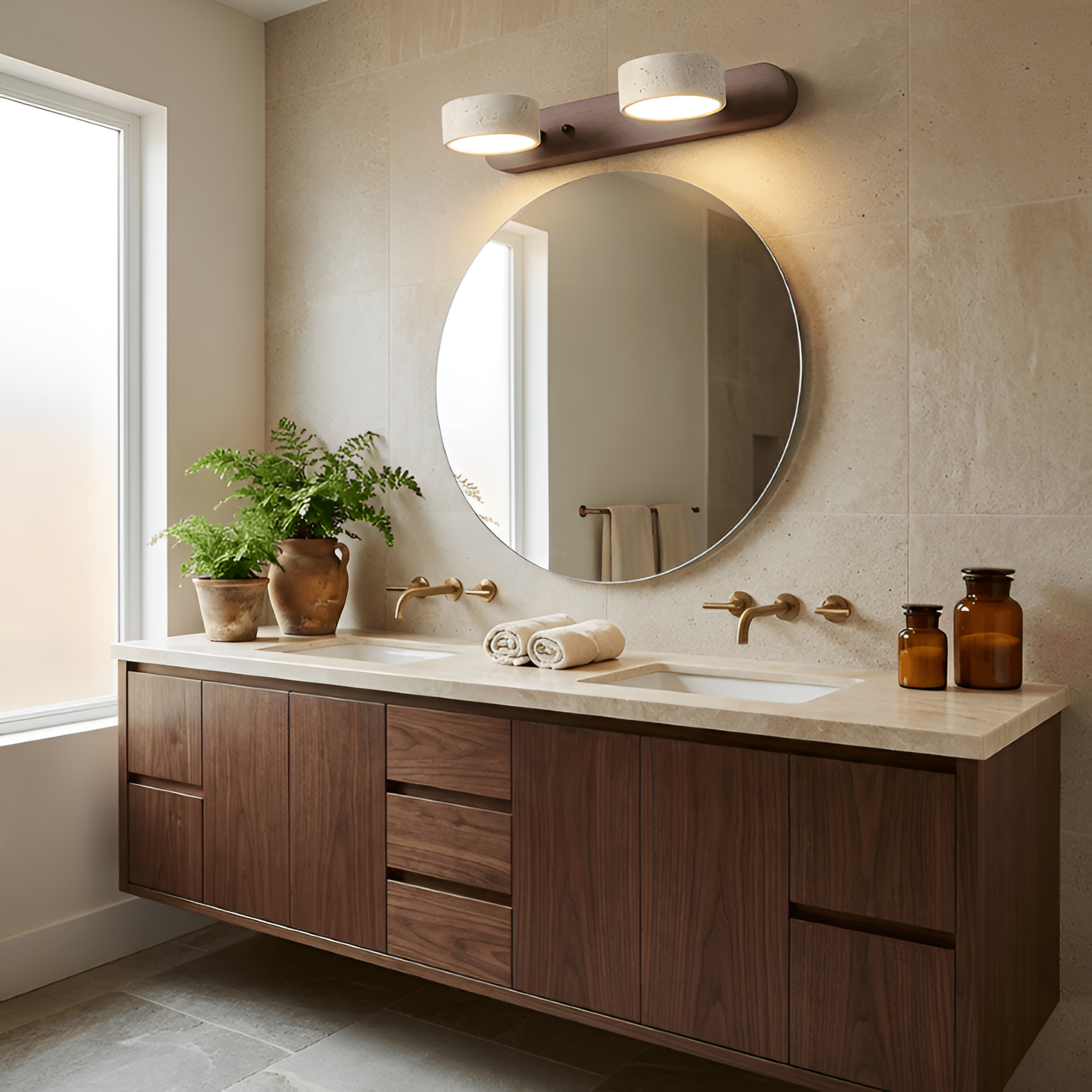 Lámpara de Pared Travertine Minimalista - Ajustable