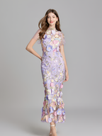 Vestido De Mujer De Manga Corta Bordado - Boda De Verano
