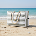 Bolsa de Lona a Rayas para Viaje y Playa - Amplia