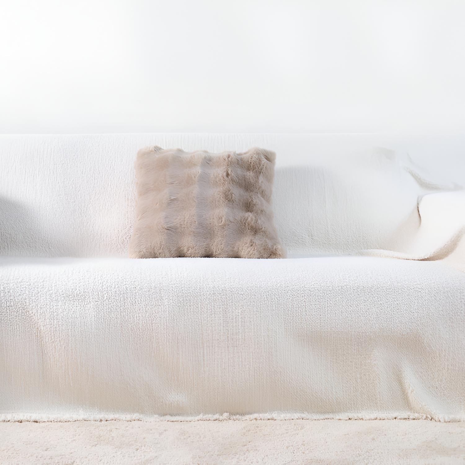 Cojín Decorativo con Relieve - Estilo Neutro Estriado