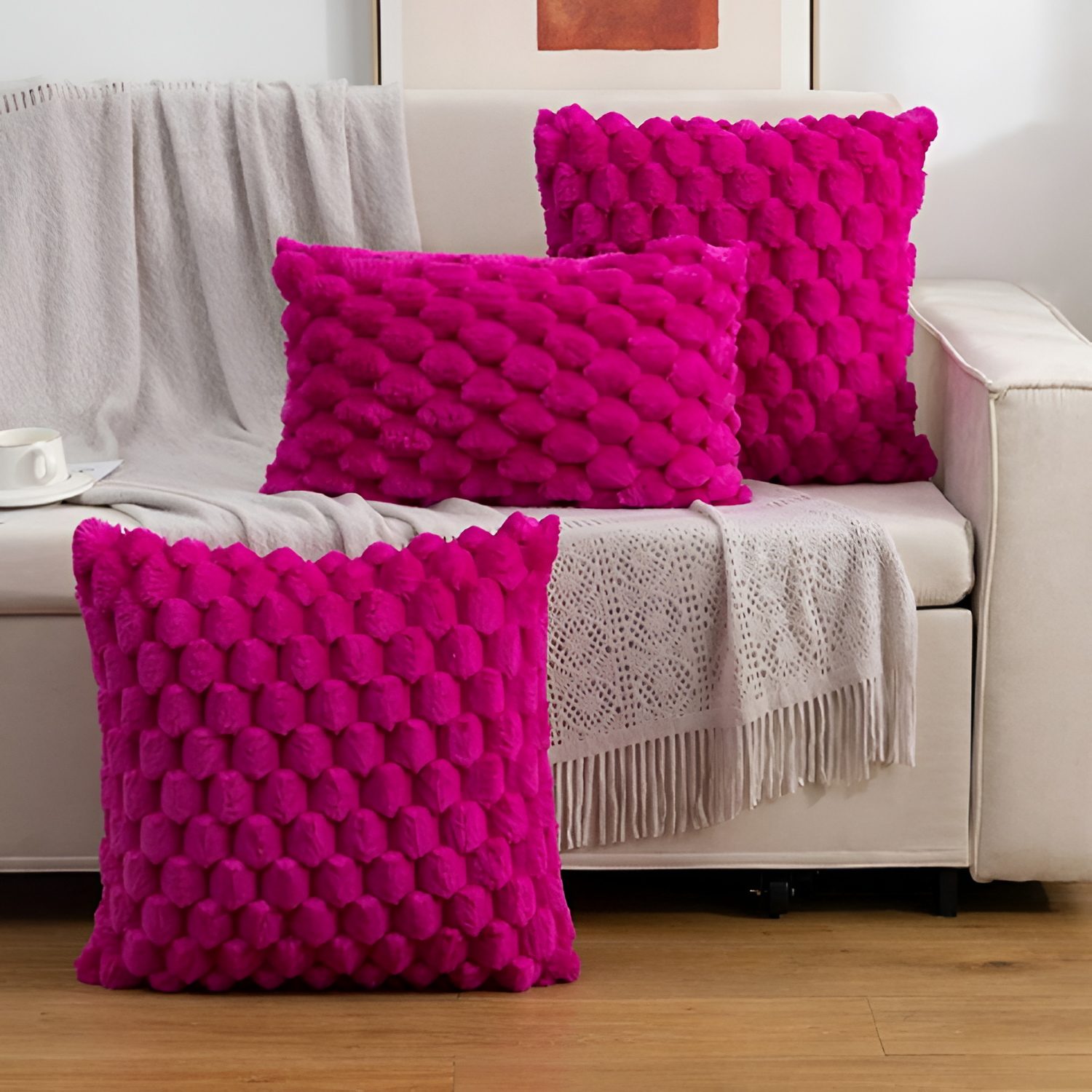 Funda de Cojín con Textura Relieve - Decoración de Hogar