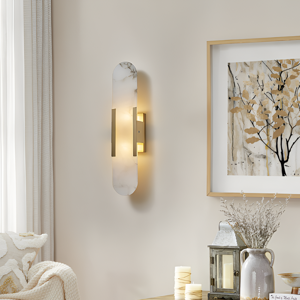 Aplique de Pared Alargado Minimalista - Alabastro