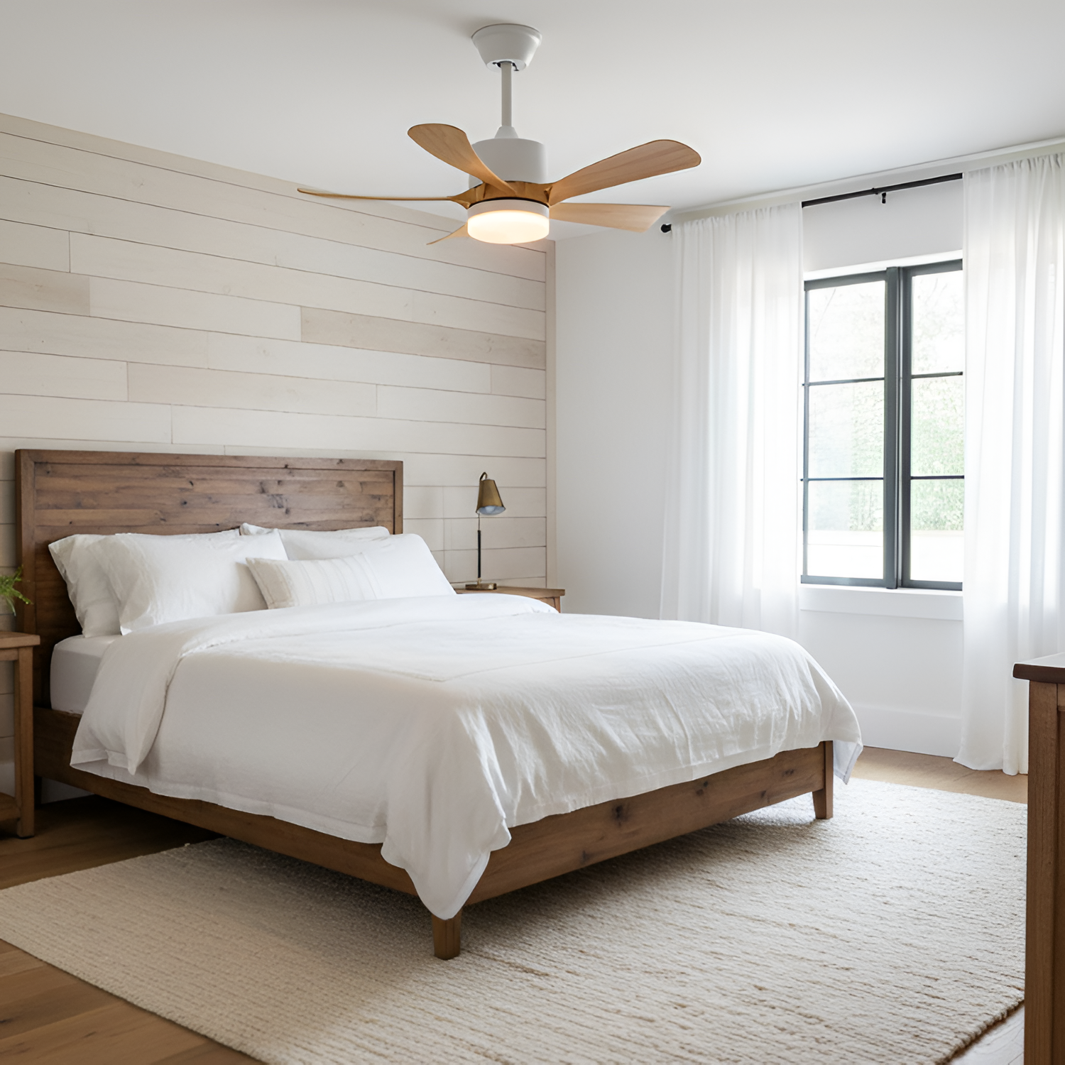 Ventilador de Techo con Aspas Curvas Minimalista - Regulable