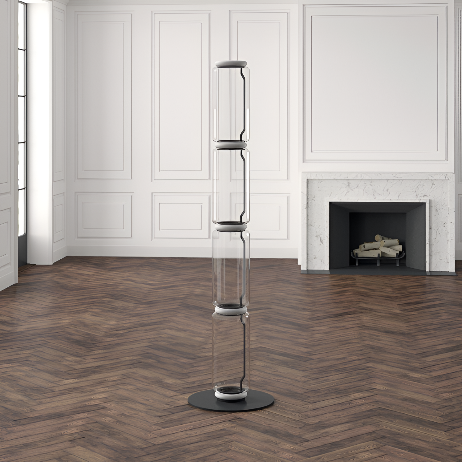 Lámpara De Pie Modular Minimalista - Cilíndrica