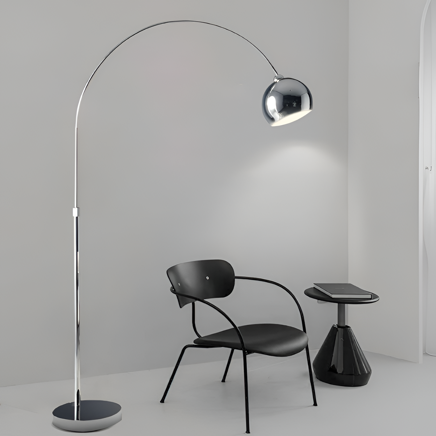 Lámpara de Pie de Arco Angulada Minimalista - Ajustable