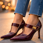 Zapatos De Salón De Mujer Con Punta Afilada Y Tacón Grueso - Para La Oficina