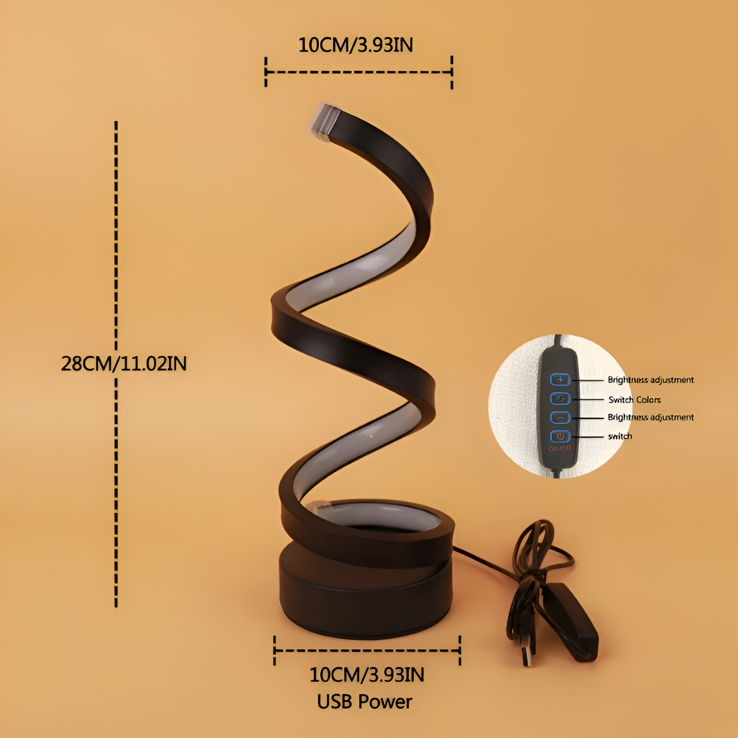 Lámpara Espiral Atenuable Minimalista - Cableada