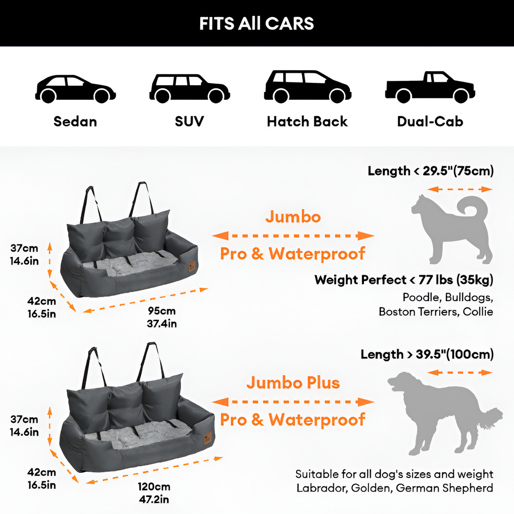 Cama de Coche para Perros de Cojín Sólido - Funcional