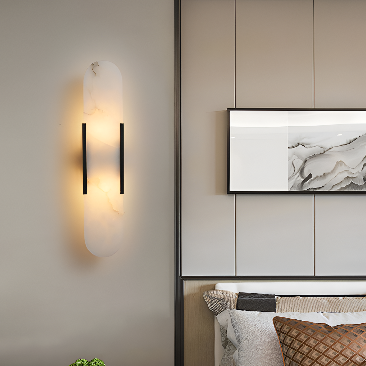 Aplique de Pared Alargado Minimalista - Alabastro