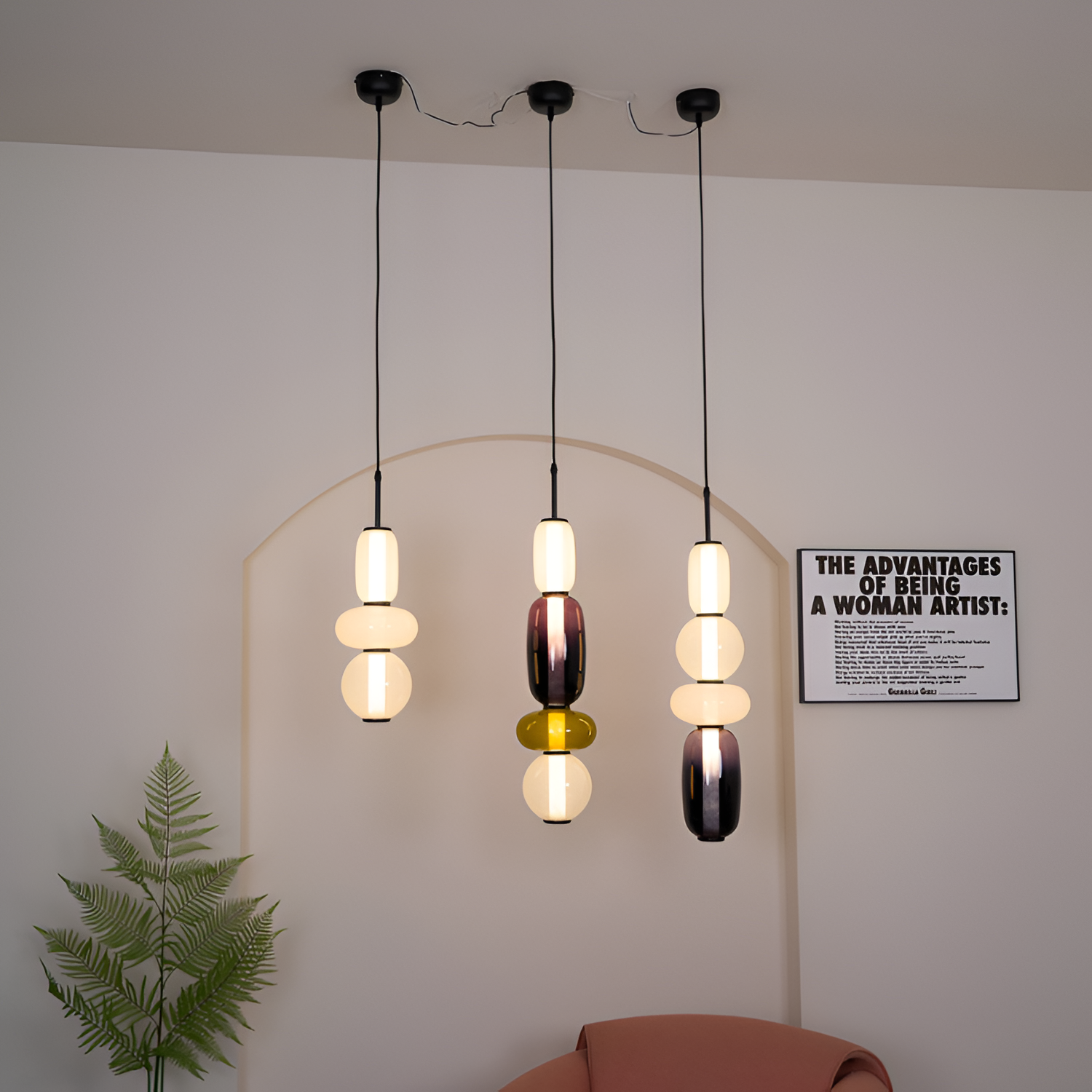 Lámpara Colgante Minimalista de Mediados de Siglo - Modular