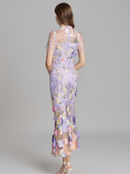 Vestido De Mujer De Manga Corta Bordado - Boda De Verano