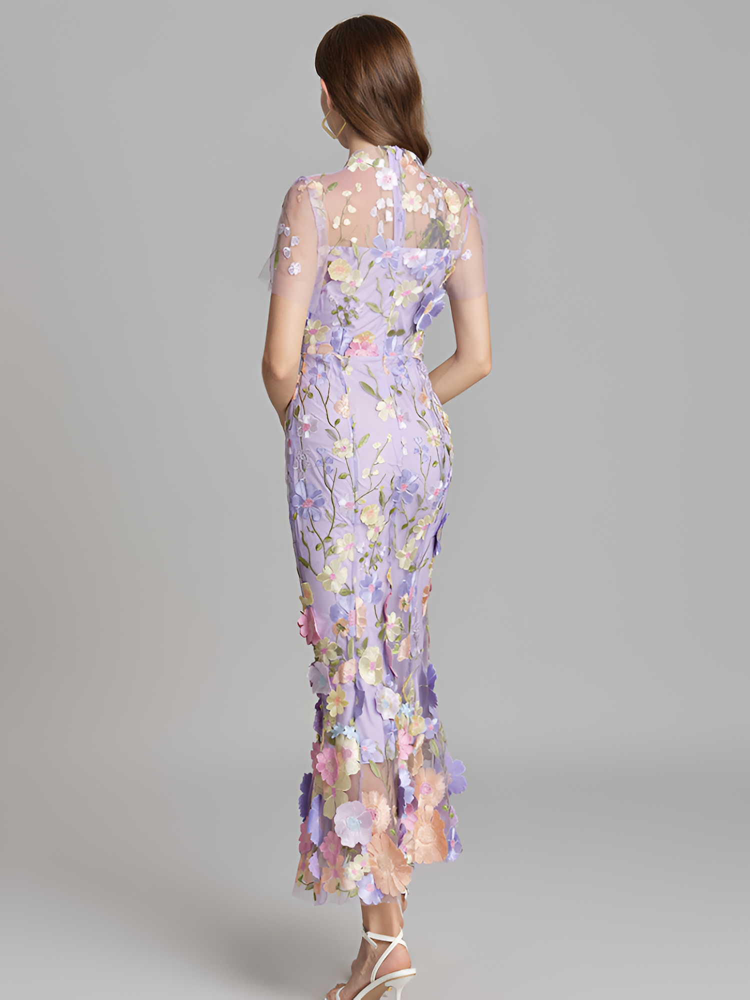 Vestido De Mujer De Manga Corta Bordado - Boda De Verano