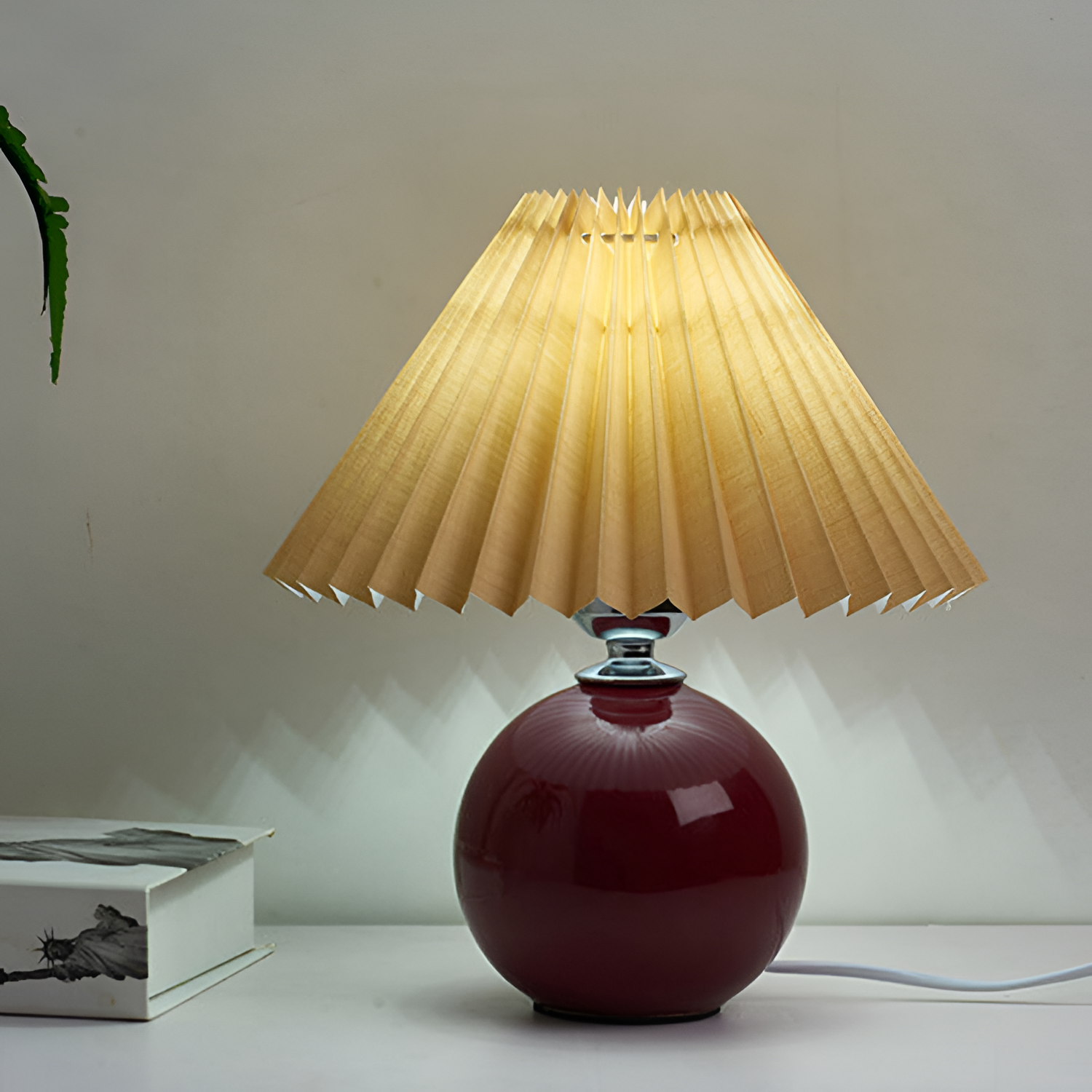 Lámpara Mesa Cerámica Minimalista - Plisada