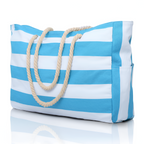 Bolsa de Lona a Rayas para Viaje y Playa - Amplia