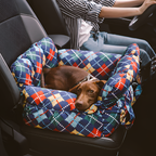 Asiento Elevador Portátil de Cuadros para Mascota - Cama de Viaje