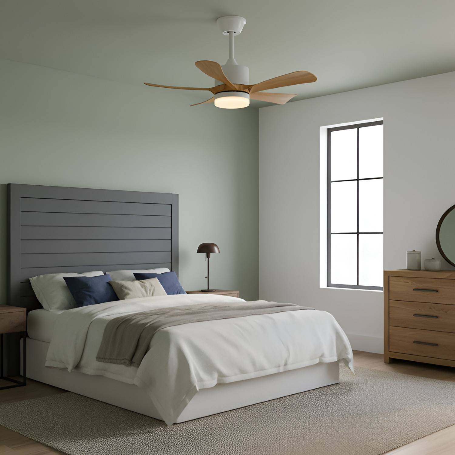Ventilador de Techo con Aspas Curvas Minimalista - Regulable