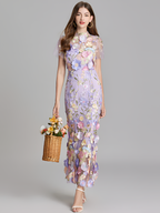 Vestido De Mujer De Manga Corta Bordado - Boda De Verano