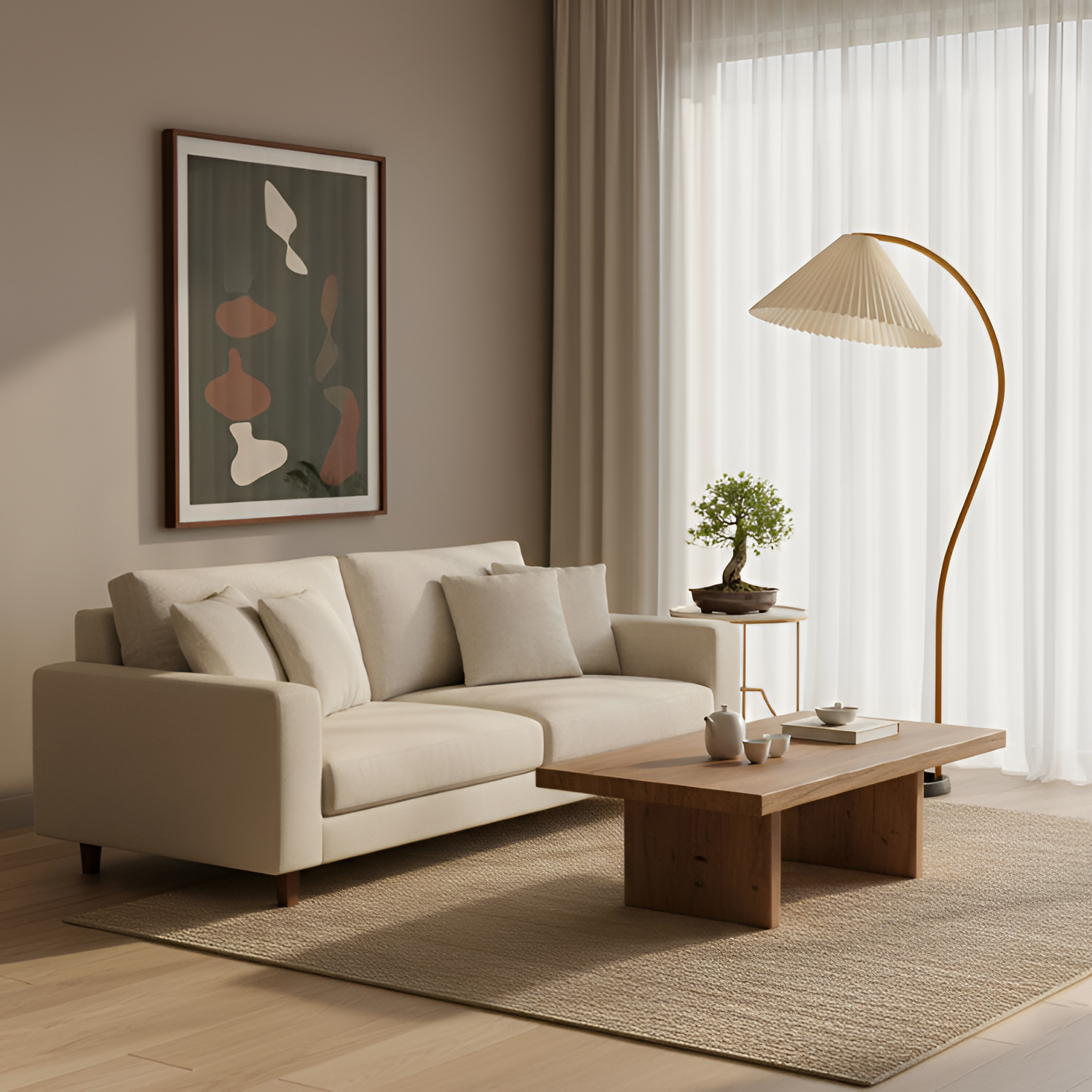 Lámpara de Pie de Arco Minimalista - Plisada