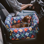 Asiento Elevador Portátil de Cuadros para Mascota - Cama de Viaje