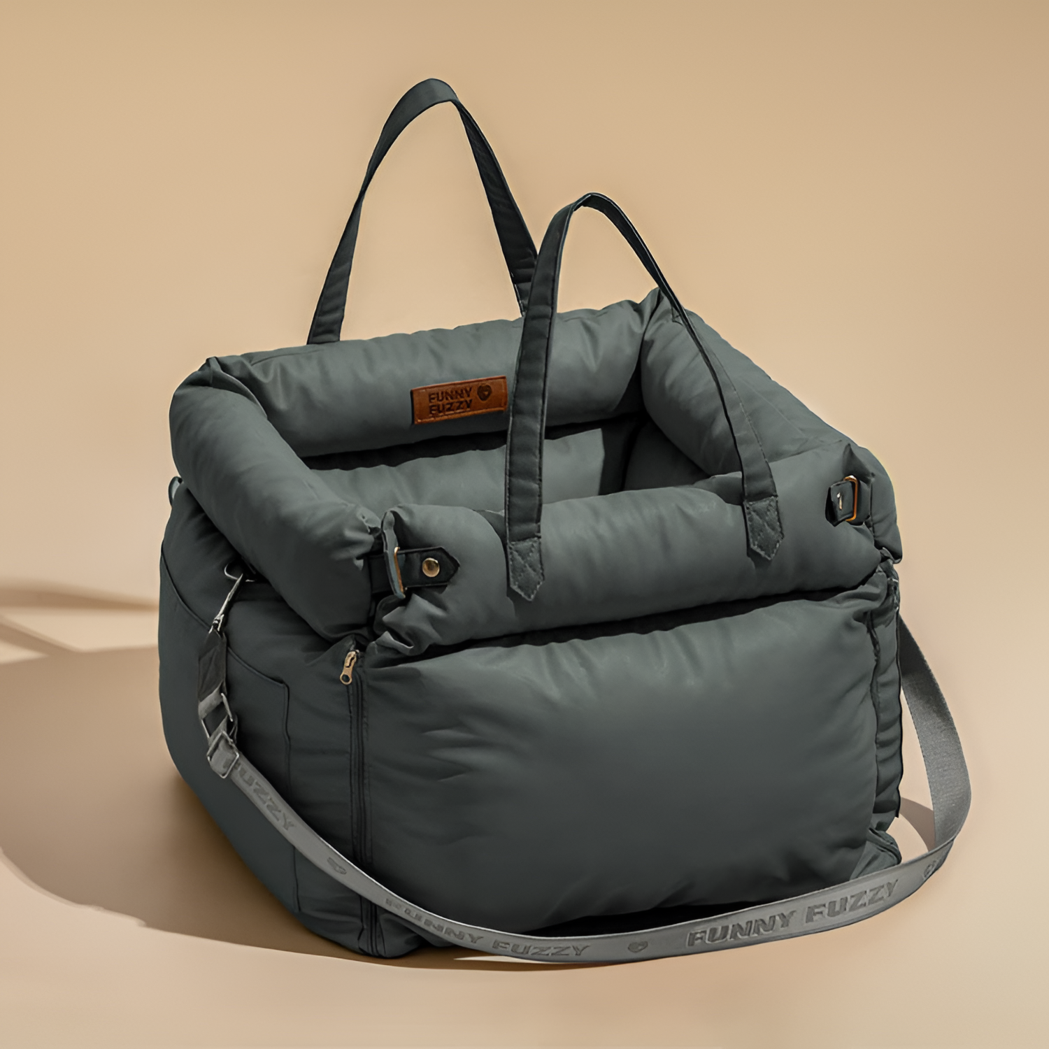 Cama Acolchada Ajustable de Coche para Perros - Solid Color