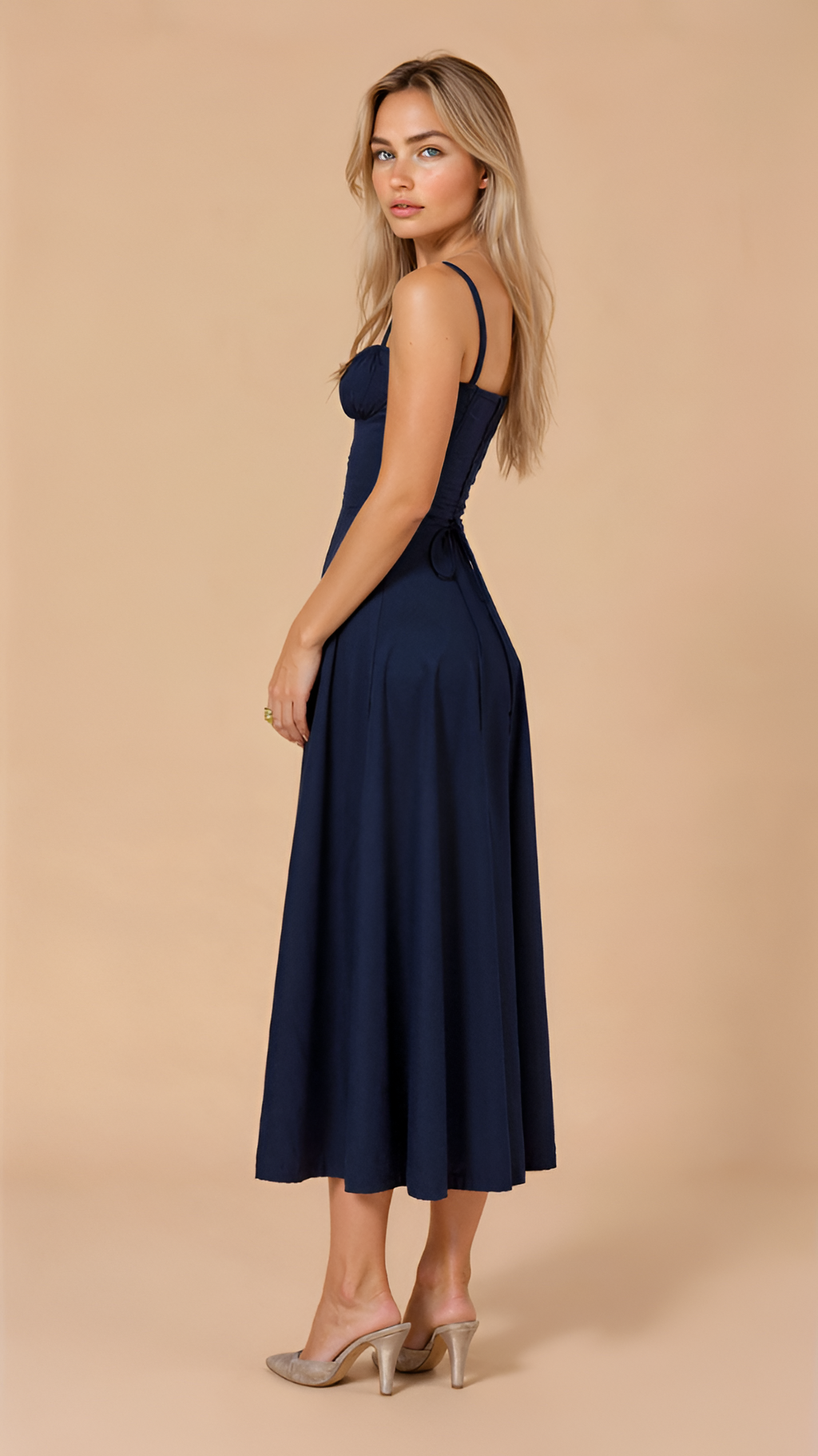Vestido Midi Corte Línea A Para Mujer - Fiesta De Primavera En El Jardín