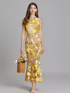 Vestido De Mujer De Manga Corta Bordado - Boda De Verano