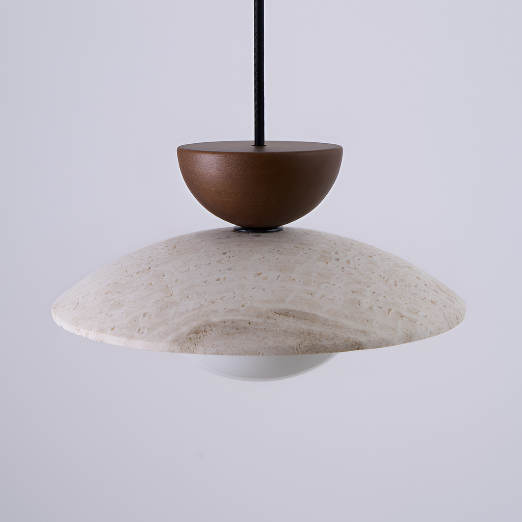 Lámpara Colgante de Travertino Minimalista - Geométrica